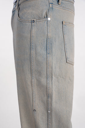 Sand Washed Rivet Denim