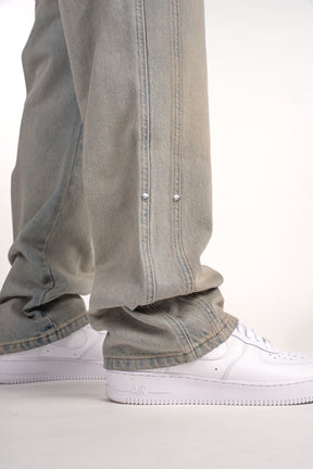 Sand Washed Rivet Denim