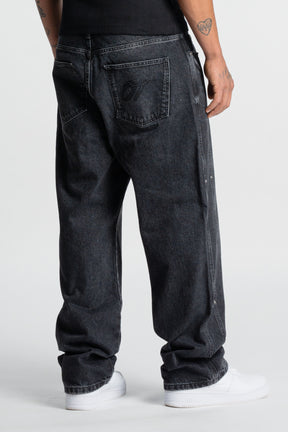 Washed Black Rivet Denim