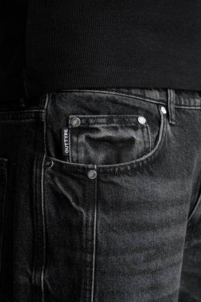 Washed Black Rivet Denim