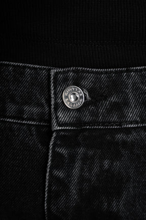 Washed Black Rivet Denim