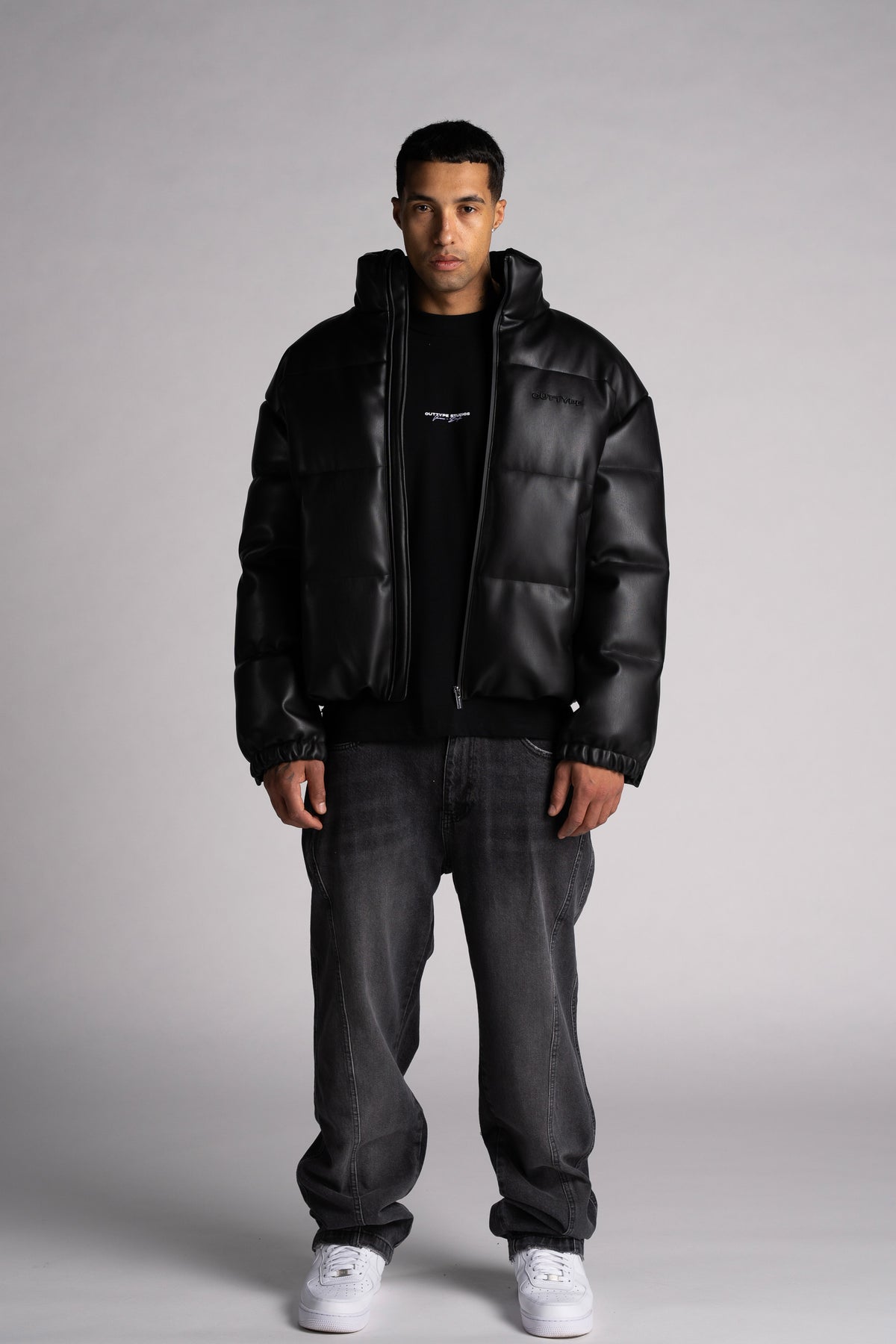 Puffer Leather Jacket