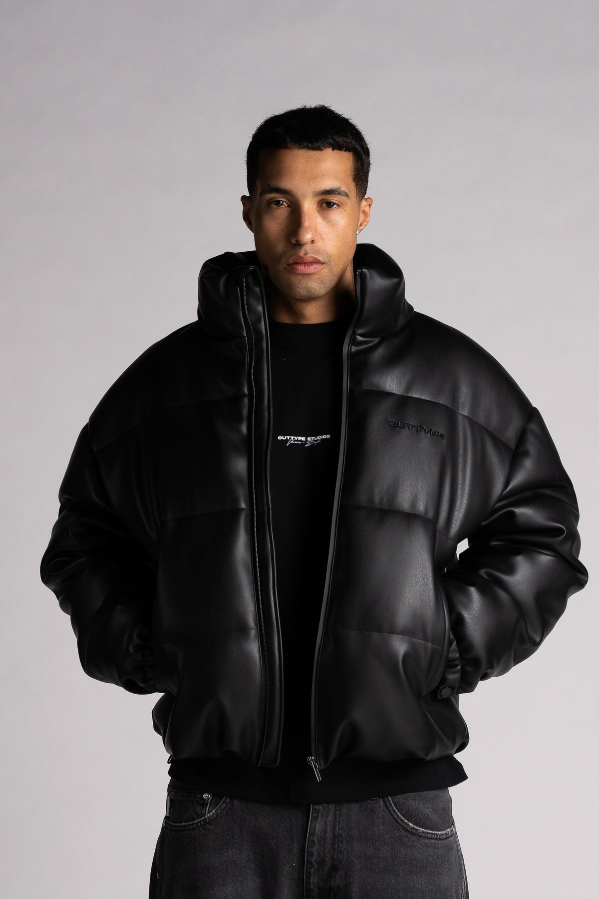 Puffer Leather Jacket