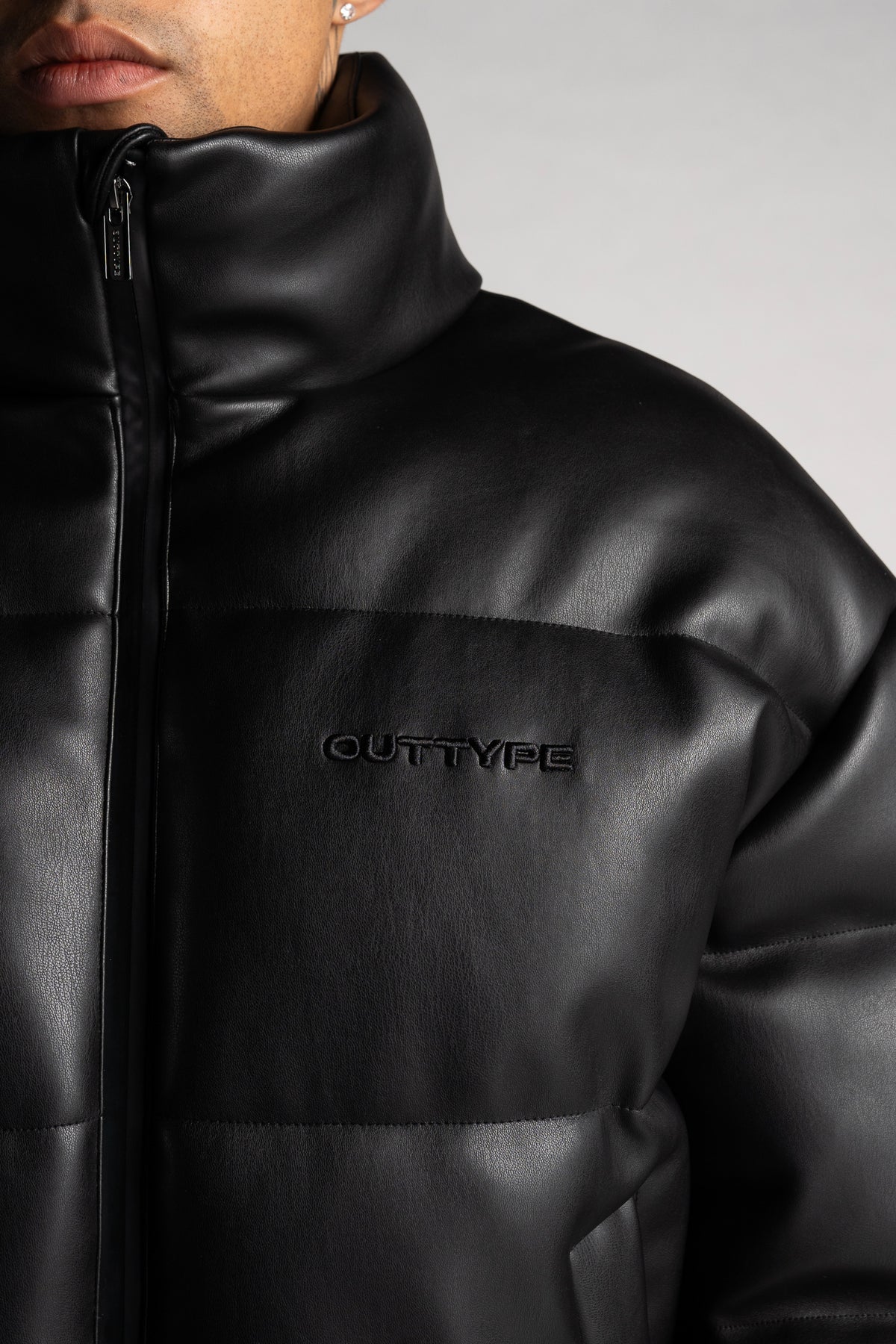 Puffer Leather Jacket