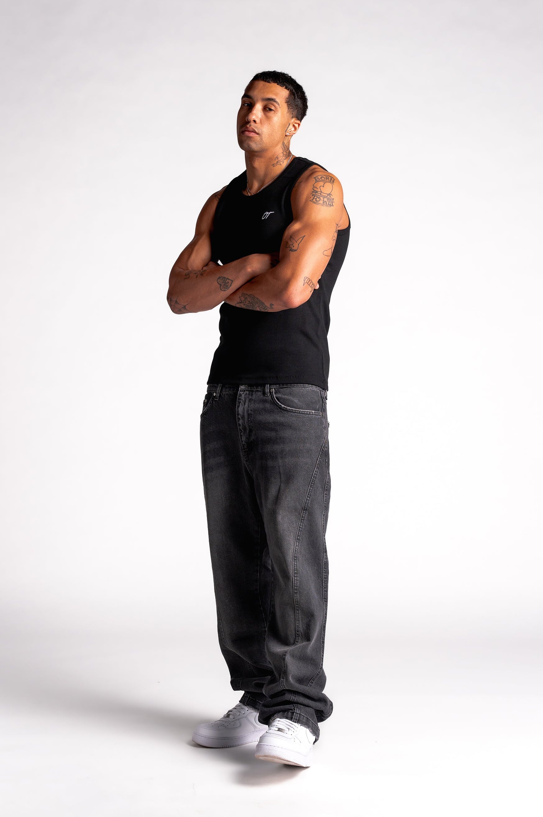 Washed Pleat Denim