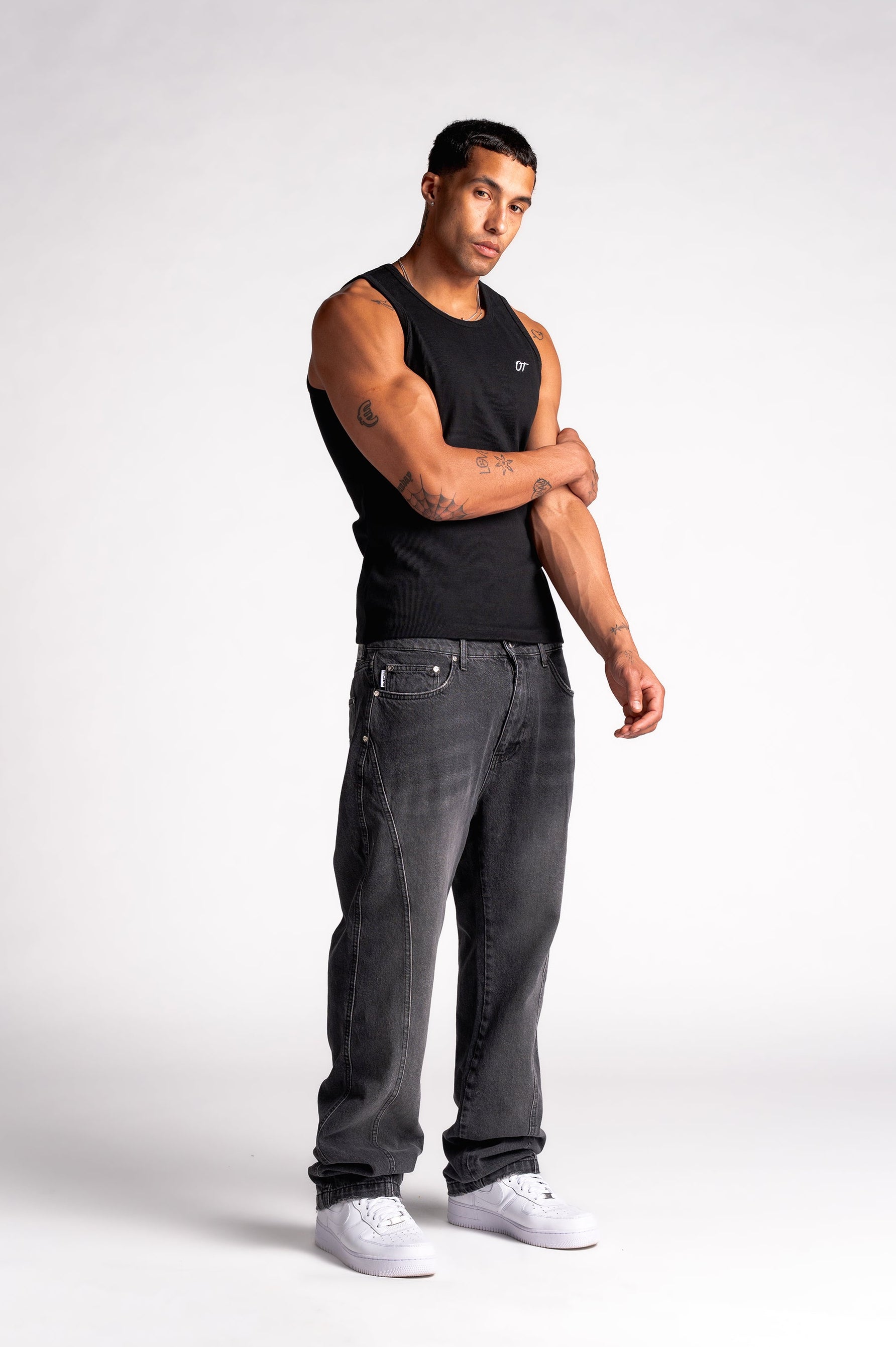 Washed Pleat Denim