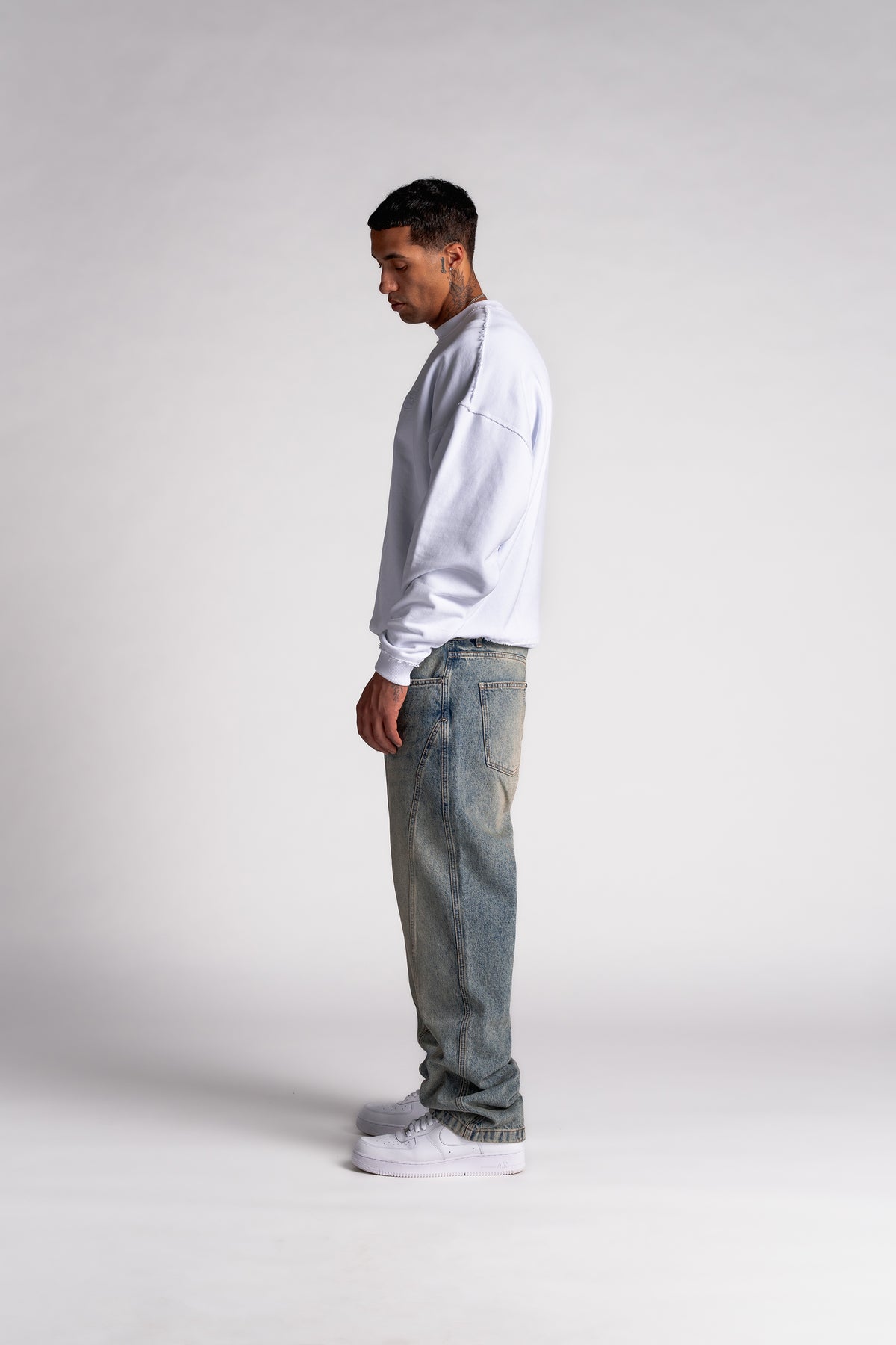 Washed Pleat Denim