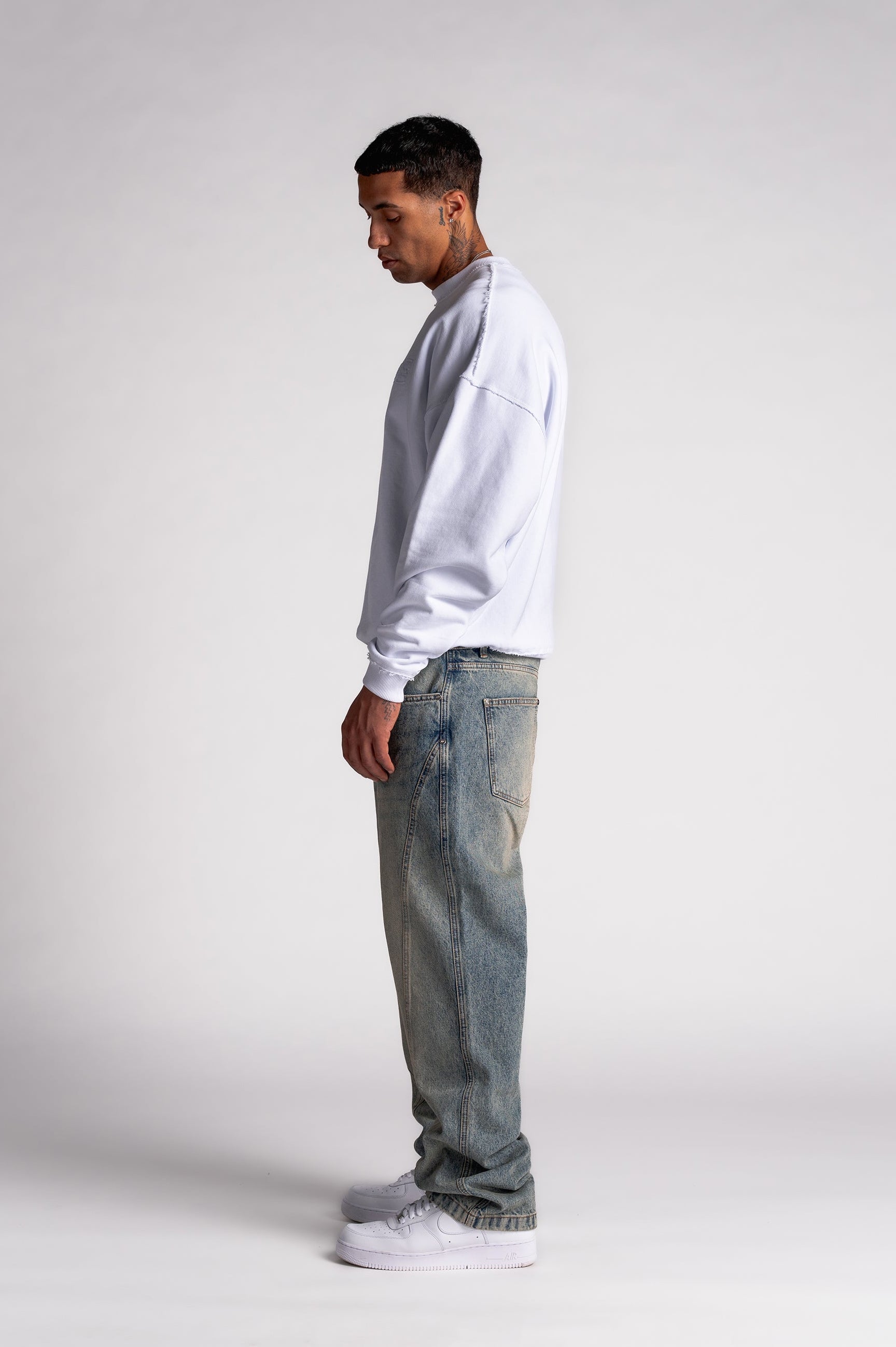 Washed Pleat Denim