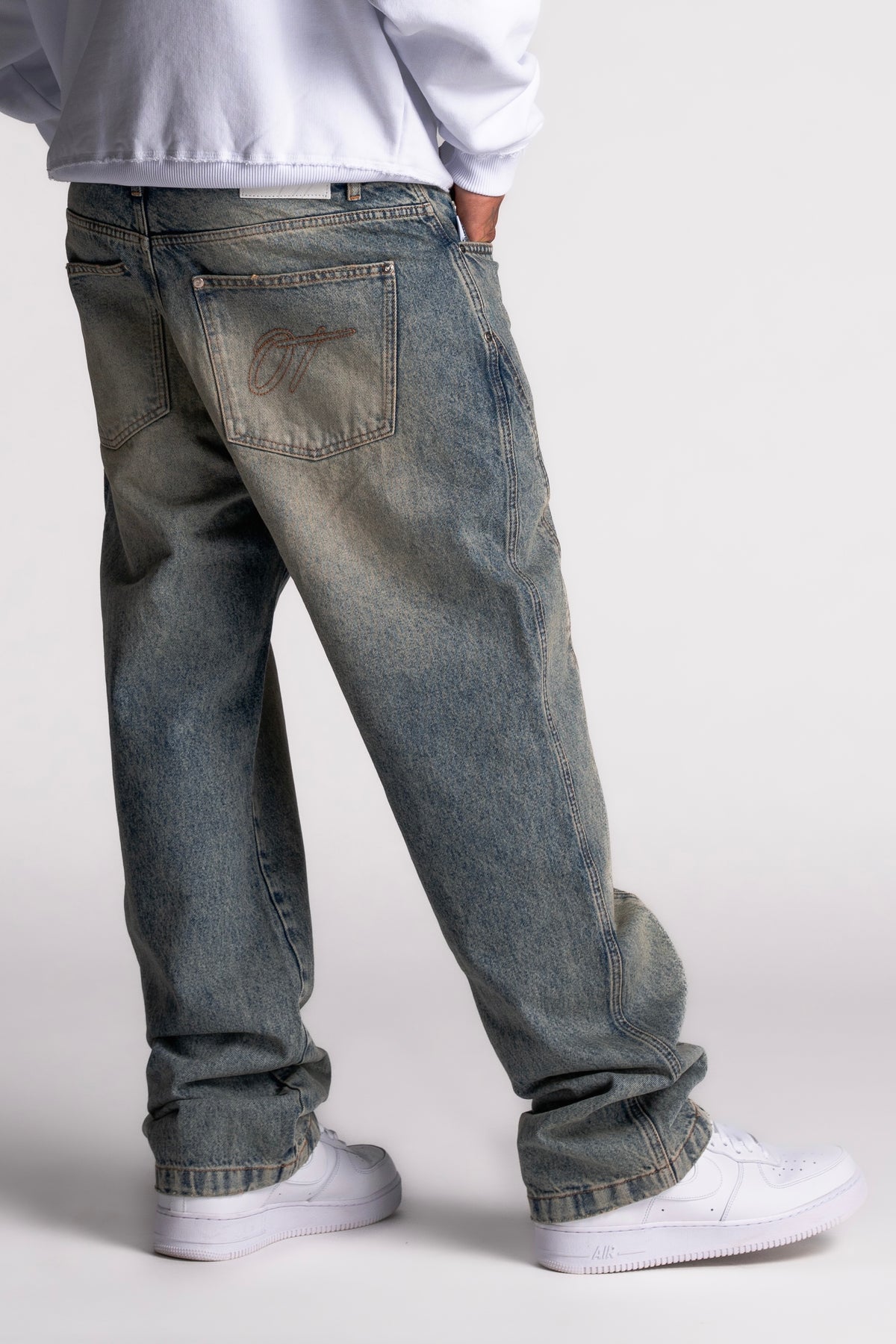 Washed Pleat Denim