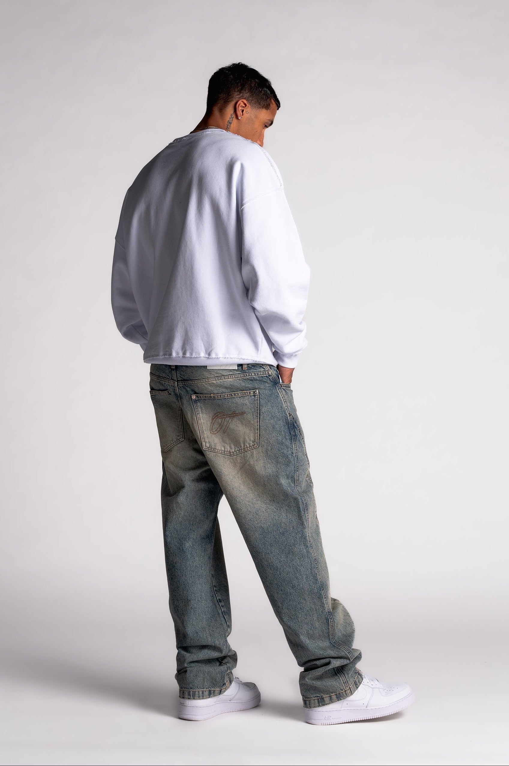 Washed Pleat Denim