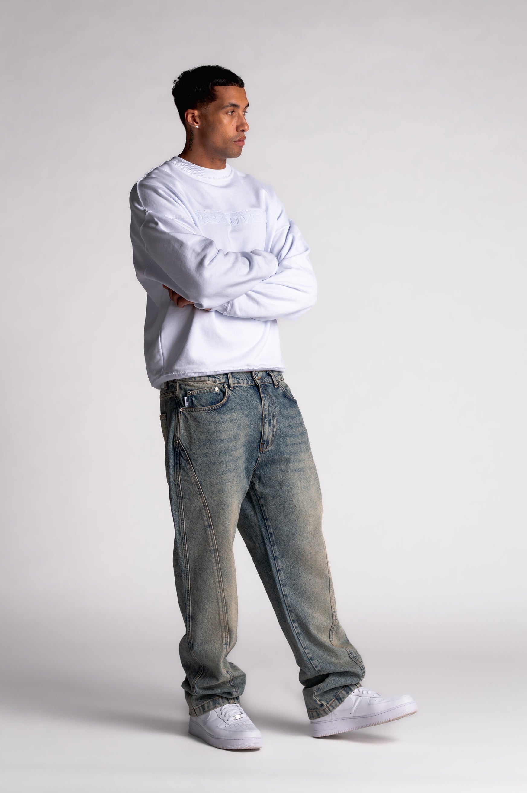 Washed Pleat Denim